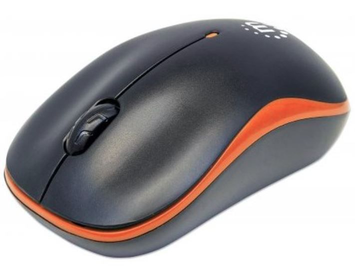 Manhattan - Mouse Wifi Preto/Laranja